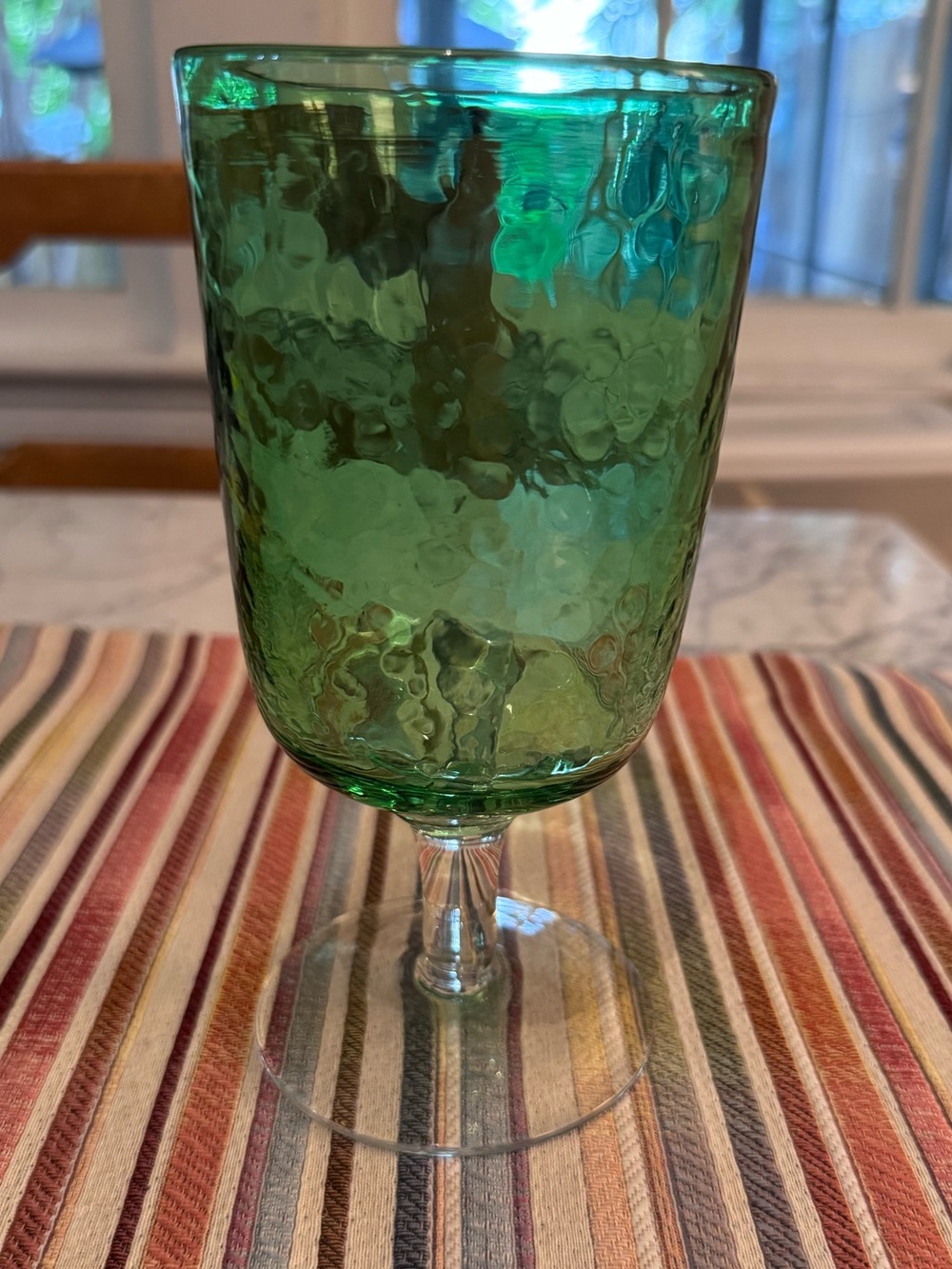 Pottery barn hand blown glassware, like new, 7 inches.
